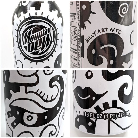 Mountain Dew Green Label Art Aluminum Soda Bottles, Empty Bottles, Set of Three - Picture 9 of 16